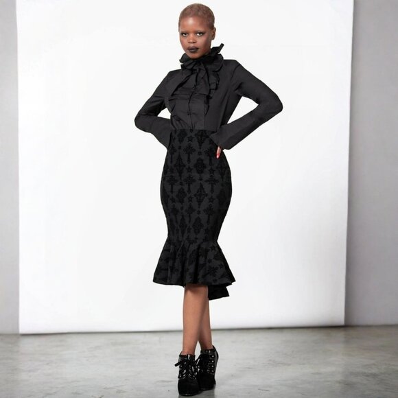 knee length dresses for ladies Killstar - Eris Maxi Black - Dress